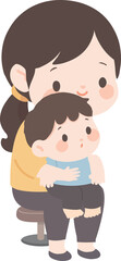 Fototapeta premium Cartoon Illustration of Mother and Son Together