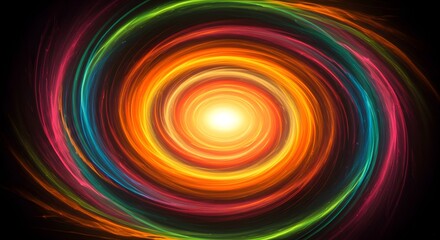 Obraz premium Vortex of Living Light, Spiral of Colorful Chaos, Portal of Endless Motion, Glowing Center of Mystery, Mesmerizing Swirl of Harmony.