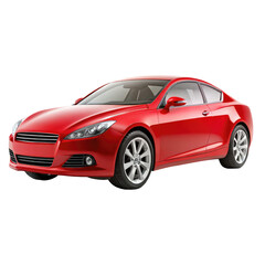 Naklejka premium red car Isolated on Transparent white background, clipping path