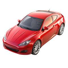 red car Isolated on Transparent white background, clipping path
