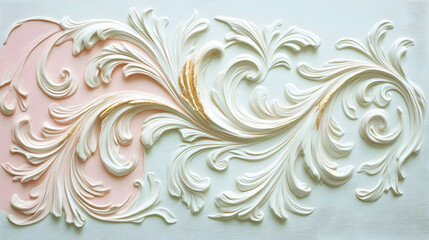 Ornate decorative wall molding
