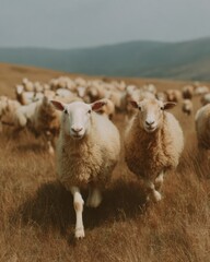 Authentic Royal Welsh Show Livestock Flock Grazing on Summer Farmland for Sustainable Farming and Local Produce Marketing Campaigns