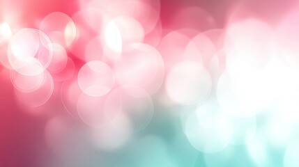 Abstract Bokeh Lights Pink Teal and White Background