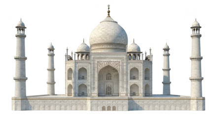 Taj mahal famous indian landmark isolated on transparent background