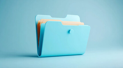 Blue folder icon with beige file folder inside on blue background