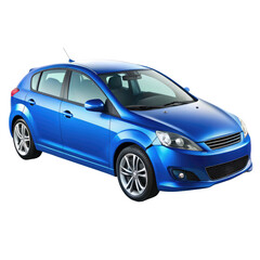 blue car Isolated on Transparent white background, clipping path	