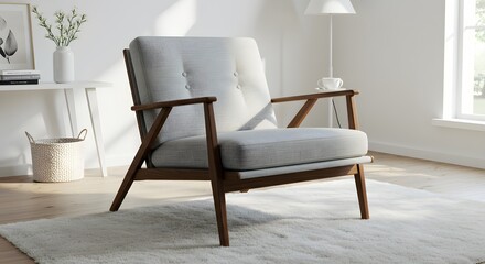 Fototapeta premium Modern Armchair in Bright Living Room Interior Design