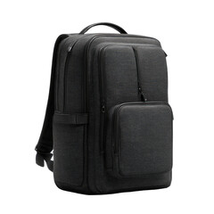 Gray laptop backpack with multiple compartments