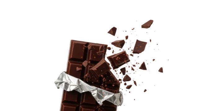 Delicious Dark Chocolate Bar PNG Break Apart Sweet Treat PNG