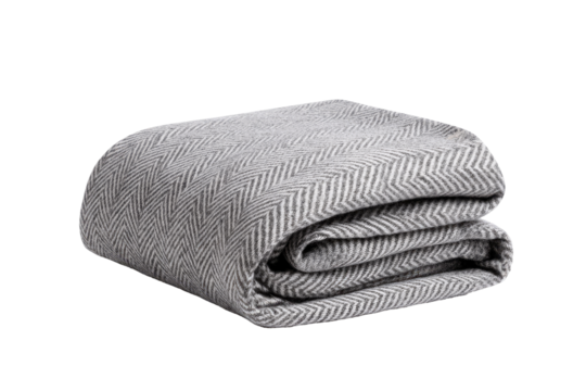 Folded gray herringbone throw blanket (1)