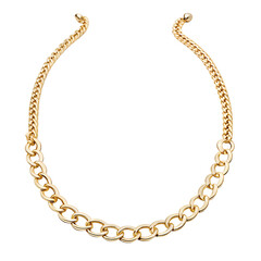 Delicate gold chain necklace for fashion isolated on transparent background