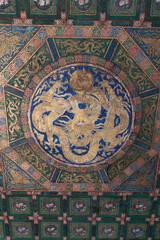 dragon pattern caisson of Pavilion over the stream (Linxi Ting) of the garden of Palace of Compassion and Tranquility (Cining gong), Forbidden City