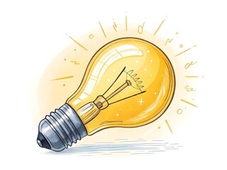 Illustration of a glowing incandescent light bulb representing an idea