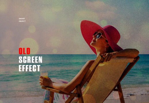 Old Screen Photo Effect Template
