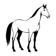 Stylish Two-Tone Horse Vector Illustration