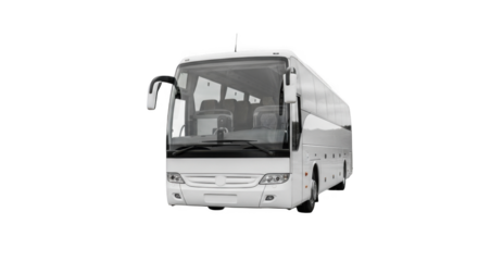 White Coach Bus PNG Transparent Background For Transportation And Travel Projects