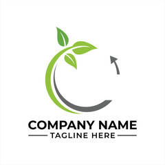 Eco Friendly Company Logo Design with Leaf and Recycling Symbol for a Sustainable and Environmentally Conscious Brand Identity