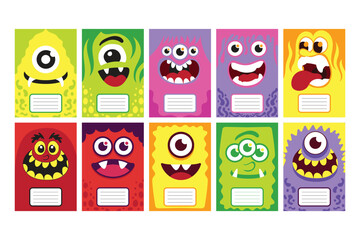 Cute monster cover book collection cartoon 