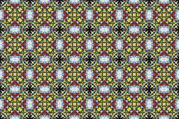 Seamless Background Luxury Art Textile Interior Perspective Fabric Symmetric Cloth Wallpaper Texture Template Tile Digital Design Endless Shape Graphic Visual Decoration Geometric Fashion Pattern.