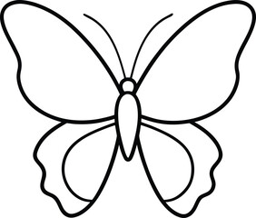 butterfly icon outline vector illustration on transparent background