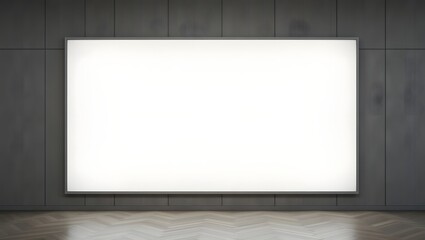 Exhibition Display Mockup: Blank Billboard in Art Exhibition