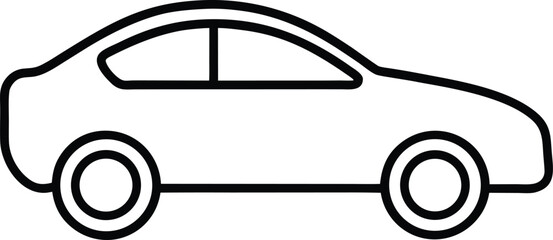 car icon outline vector illustration on transparent background