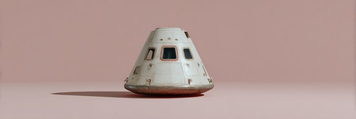 Modern Premium Space Command Module Capsule with Re-Entry Shield Authentic Aerospace Engineering for Tech Innovation and Corporate Marketing Campaigns