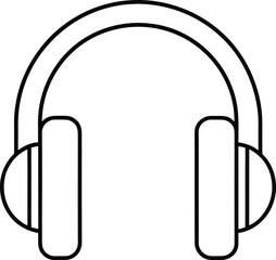 headphones icon outline vector illustration on transparent background