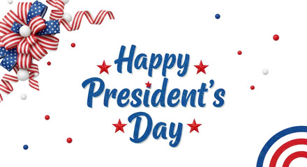 Obraz premium Happy president's day with american flag decoration isolated on transparent background