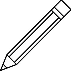 pencil icon outline vector illustration on transparent background