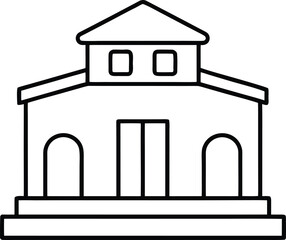 trainstation icon outline vector illustration on transparent background