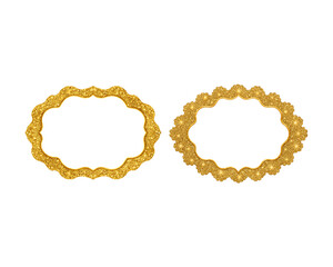 Obraz premium round frame made of golden rings on transparent background.