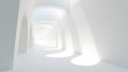 Fototapeta premium White architecture hall light design