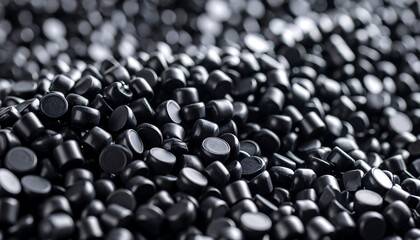 Fototapeta premium Close-up of dark plastic pellets (1)