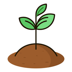 Sprout emerging from soil icon