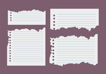 Torn Paper Notebook Pages Vector Illustration