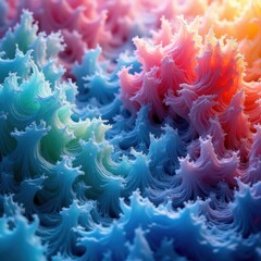 Obraz premium Vibrant Coral Reef Texture With Pink Blue And Yellow Hues