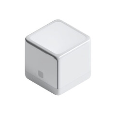 Modern white cube software packaging isolated on a transparent background image
