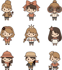 Cute Cartoon Character Collection: Variety of Styles