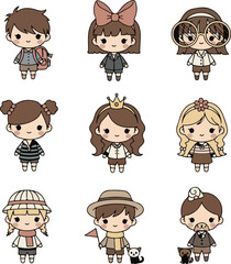 Cute Cartoon Characters Collection