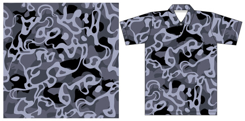 Gray wavy lines, abstract background. Trendy psychedelic retro style seamless backdrop. T-shirt mockup template design. Vector Illustration.