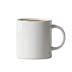 White ceramic coffee mug with dark liquid isolated on a transparent background drink