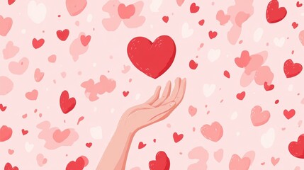 A Gentle Hand Reaching for a Vibrant Heart Symbolizing Love Connection and Emotional Bonding in Life