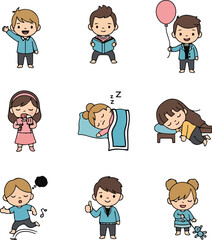 Cartoon Kids Set: Expressive Characters for Diverse Applications