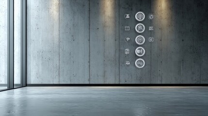 A Cozy Interior Wall Featuring a Classic Clock Illuminated by Soft Light Creating a Warm Atmosphere