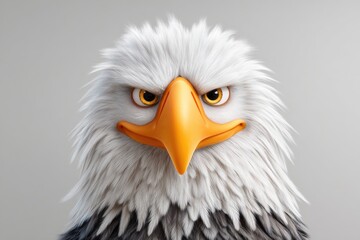 Close-up of a cartoon eagle's face.
