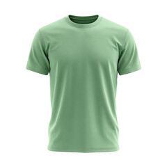 A mint green, crew neck t-shirt, front view