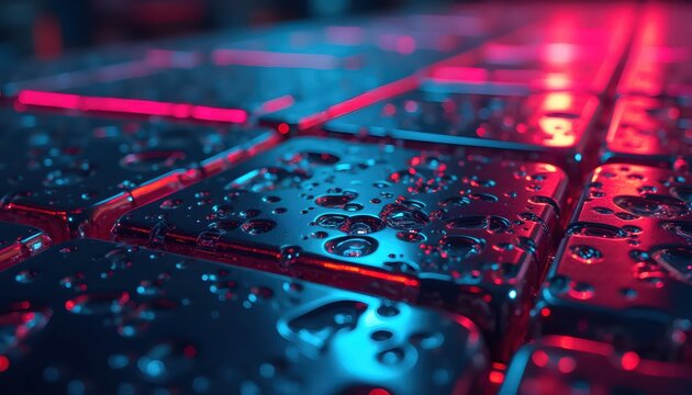 Neon Shining Lines In Sharp Metallic Abstract