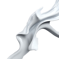 White Liquid Splash Fluid Motion isolated on a transparent background image