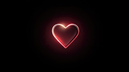 Red heart shape on a sleek black surface, radiating warmth and emotion with a minimalist aesthetic.